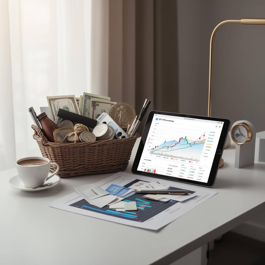 ETF portfolio on tablet